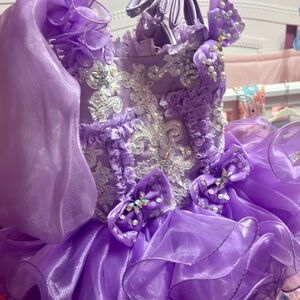 Purple Kids Costume with Bow Accents